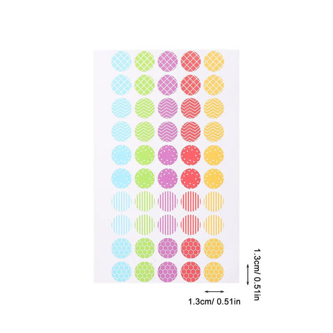 Heavy Duty Hole Punch Reinforcement Stickers Six Sheets For Loose Leaf Paper Fixes That Patch Broken Ring Bindings And Keep Your Class Notes Intact With No Sweat This Semester, assorted colorful round stickers, each 1.3cm.