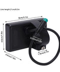Back view of Durable ABS LCD Display For Speedometer And Odometer On Electric Bikes 24V 36V 48V with cable and mounting dimensions