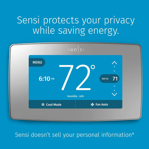 Smart Thermostat With Touchscreen Color Display Programmable Wi Fi Mobile App Control Easy DIY Installation Privacy Protected
