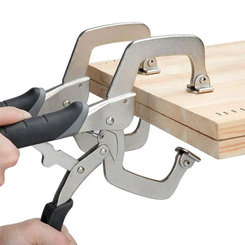 Adjustable Metal Face Clamp For Woodworking And Welding Projects, 11 Inch Jaw With 3 Inch Reach, Grips Materials Up To Two And Three Quarters Inches Thick, Thumb Screw Adjustments, Swivel Pads Protect Surfaces, Ideal For Repairs