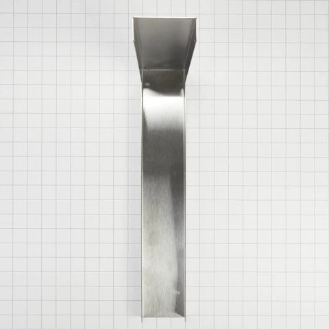 Stainless Steel Microwave Hood Filler Panel Kit Model W10164745 Replacement Trim, top view on a grid background.