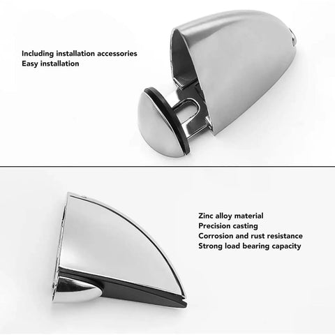 Heavy Duty 6 Pack Adjustable Glass Shelf Brackets With Glass Clips, Zinc Alloy Clamp Holders, brushed finish, easy install