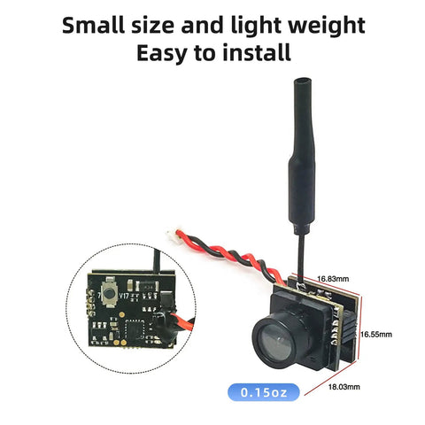 Compact 5.8G FPV Camera With 48CH Wireless Image Transmission OSD 800TVL Adjustable 25mW 100mW 200mW For RC Cars Drones