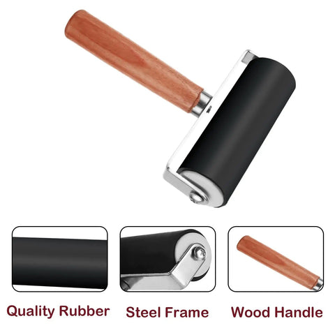 Brayer roller for Eight Piece 4x6 Inch Linoleum Carving Blocks For Printmaking And Rubber Linocut Stamps Kit With Wood Carving Tools