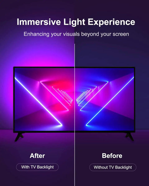 Color Changing Bluetooth LED Backlights For TV With Dope Smart App Control 15ft USB Powered Strip enhancing TV visuals