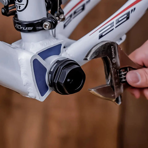 Adjusting bike with Eight Notch Cartridge Bottom Bracket Lockring Tool 44mm OD Pro Grade Gearhead Favorite Install Remover