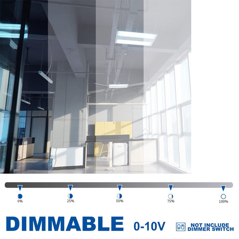 LED High Bay Light With Motion Sensor 161W 21735 Lumens 5000K Daylight, dimming demonstration 0 to 10V in workshop