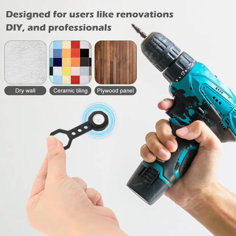 Heavy Duty Set Of Two Powerful Magnetic Stud Finders With Slick Wall Scanner Grip For Fast Screw Snagging and Hanging Drywall Without Stress Or Sweat Reliable Home Improvement Accessory with drill and scanner.