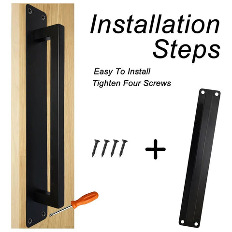 Heavy Duty 10 Inch Sliding Door Handle In Matte Black Stainless Steel Surface Mount for Gate Patio Barn Door installation steps