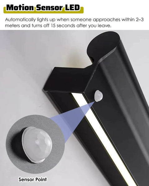 Motion sensor LED module on aluminum railing, automatically lights up within 2-3 meters for safety at stairs and balconies. Transform Your Space With This Game Changing Indoor Aluminum Railing Kit Featuring Smart Motion Sensor Activated Led Lights And Heavily Reinforced 1.4 Millimeter Bars For Stairs Balconies Decks And Super Slick Home Upgrades.