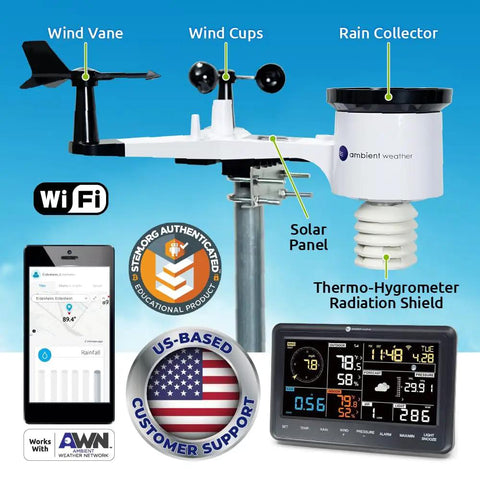 WS-2902 WiFi Smart Weather Station With Osprey Sensor Array Rain Cup And Color LCD Display for home weather monitoring