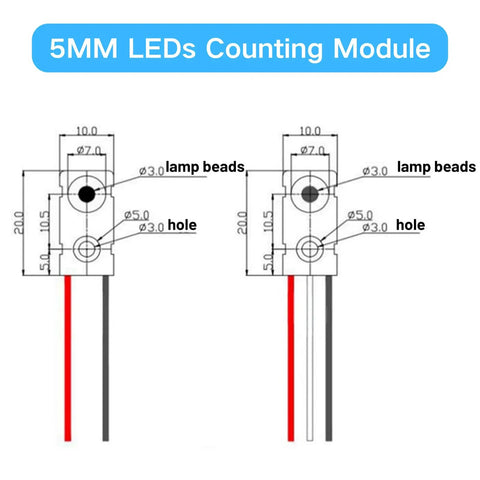 Diagram of Four Pack IR Break Beam Sensor Kit with 5V NPN Normally Open configuration and detailed dimensions for industrial automation.