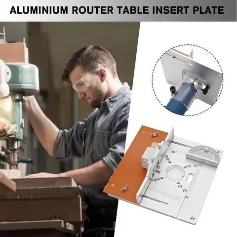 Rock Solid Aluminum Router Table Insert With Easy Peasy Flip Miter Guide For Solid Wood Milling and Rip Through Precise Cuts On Any Custom Workbench Board Station.