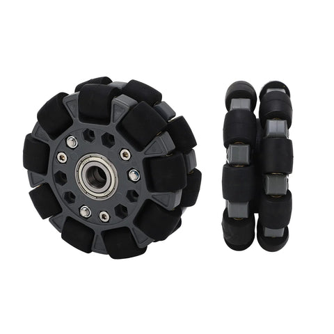 100mm omni wheel for robots, 360-degree omnidirectional wheel for precision maneuverability and smooth tracking in robotics projects.