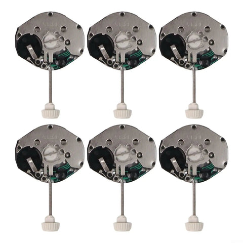 Watch Movement Replacement Kit With Six Metal Parts And Tools For SL68 Repair DIY Friendly Easy Install No Fuss Speedy Fix Reliable Performance Durable Mechanism Upgrade showcasing six identical metal watch movements with visible gears and white winding crowns.