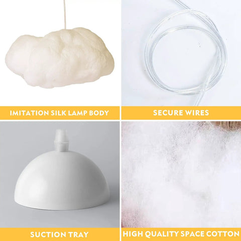 Components of Floating White Cloud Pendant Light With Cotton Shade For Living Room Bedroom Nordic Minimalist Ceiling Fixture Easy