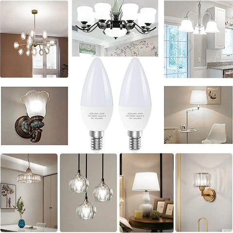 6-Pack E12 LED Candle Light Bulbs 60W Equivalent Non Dimmable Daylight 5000K Type B For Chandeliers And Ceiling Fans in home settings