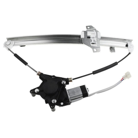 Front Left Window Regulator With Motor For Chevy Spark One Point Two Liter 2013 To 2015, showcasing electric mechanism and metal rail.