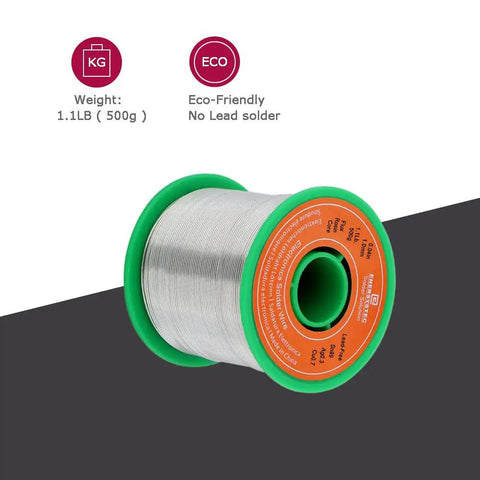 Lead Free Solder Wire With Rosin Flux Core For Electronics Soldering And Repairs, Sn99 Ag0.3 Cu0.7 Alloy, 1.1 Lb Spool