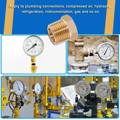 Heavy duty brass pipe reducer hex bushing in plumbing and gas applications