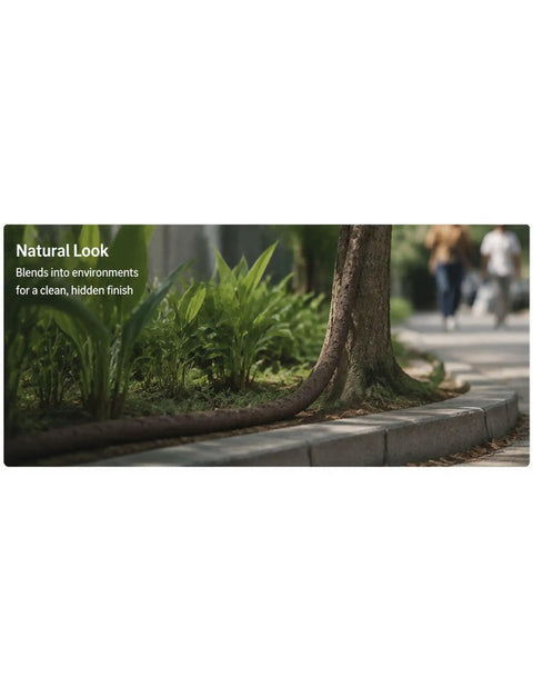 Straight Up Realistic Artificial Tree Bark Cable Cover With Hollow Flexible Vine Conduit Tube For No Sweat Garden Wire Concealment And Backyard Landscape Setup in natural garden setting.