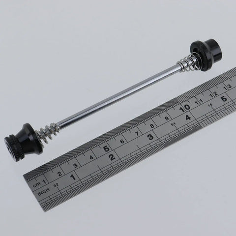 Locking M5 Hex Bike Wheel Skewers Quick Release Anti Theft Set With Hex L Wrench against ruler, durable aluminum alloy