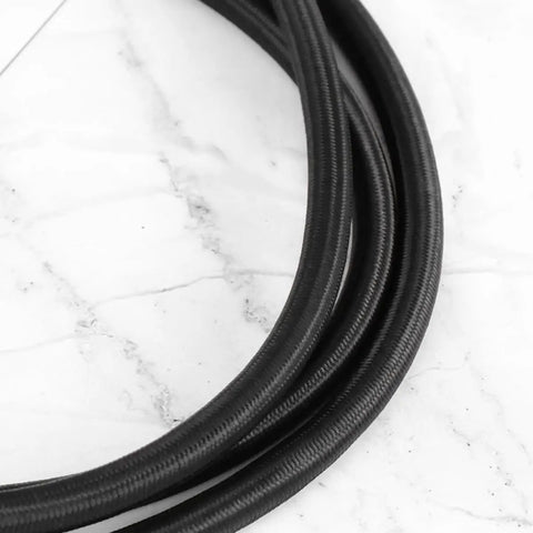 Close-up of Heavy Duty Motorcycle Luggage Straps 4 Pack With Carabiners Elastic Tie Down Straps showing rope texture and color