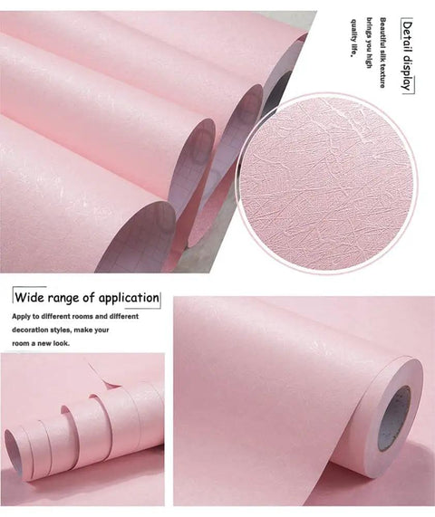 Pink Silk Textured Peel And Stick Wallpaper For Bedroom Self Adhesive Removable Wall Cover Waterproof 15.7 Inch Wide 118 Inch Long Ideal For Girls Room Drawer Liners And Closet Makeovers