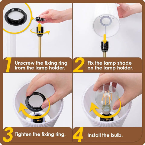Assembly steps for Touch Control Bedside Lamp With USB Port For Bedroom Wood Nightstand Light 3 Way Dimmable Desk Table Lamp.