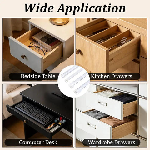 Top Shelf Ten Inch Drawer Slides Set Of Two Bottom Mount Rails With Slick Rolling Nylon Wheels No Fuss Installation Heavy Duty White Coated Steel Cabinet Hardware For Dresser Furniture And Home Fixes in various drawer applications.