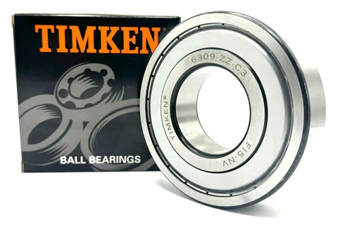 Top Shelf 6309 Zz Metal Shielded Deep Groove Ball Bearing 45 Mm Bore displaying silver finish and packaging for heavy duty motors.