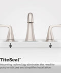 8 Inch Widespread Bathroom Sink Faucet With Three Holes And Two Handles Brushed Nickel Finish Push And Seal Drain NSF Certified