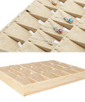 Hella Durable Pine Wood Jewelry Tray With Eighteen Secure Slots For Countertop Display Storage showcasing smooth operator organizer views.