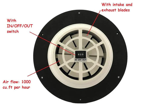 Solar Powered Ventilation Fan With Battery For Boat Yacht Camper And Home White Go-To Portable Cooling System top view