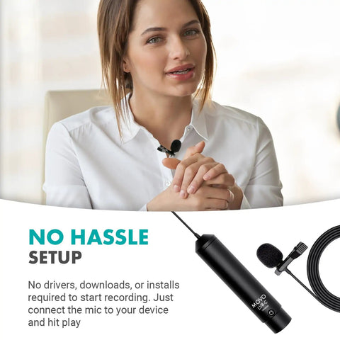 Person using Pro Grade Lavalier Microphone Kit With 12mm Capsule, Cardioid Condenser XLR Wired Lapel Mic For Crisp Voice Recording