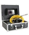Tough As Nails Industrial Borescope With Seven Inch Monitor And Fifty Foot Flex Cable in black case for quick sewer watching.