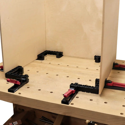8 Inch Clamp Squares 90 Degree Positioning Corner Clamp For Woodworking Right Angle Clamps Built Pro Grade in use on cabinet
