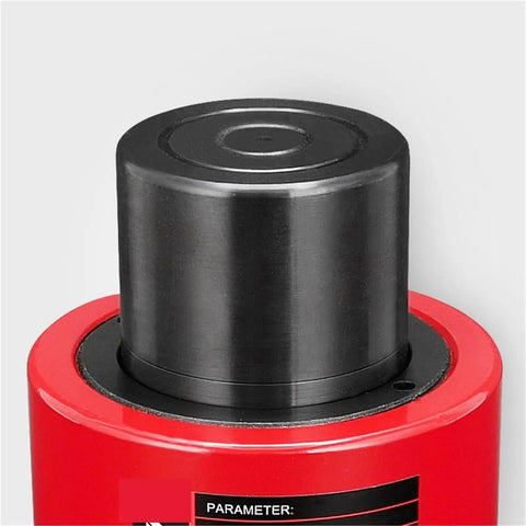 Top view of Heavy Duty Low Profile Hydraulic Jack With 50 Ton Capacity And 50 mm Lift Travel, featuring a robust black lift cylinder.