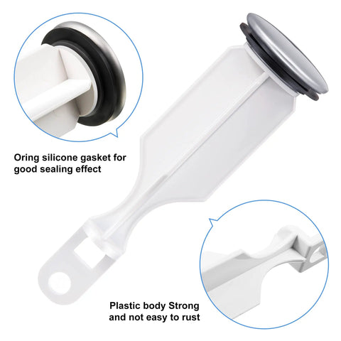 Heavy Duty Chrome Pop Up Sink Stoppers For Bathroom Vanities And Universal Drain Plug With Rubber Gasket Seal, silicone gasket detail.