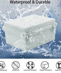 Outdoor Electrical Box Enclosure With Clear Hinged Cover IP67 Waterproof ABS Project Box Stainless Steel Latch in water demonstration