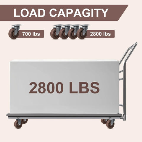 High temp nylon caster wheels with 2800 lbs load capacity.