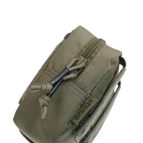 Badass Tactical Molle Admin Pouch For Tactical Vest Chest Or Waist Pack Utility Tool Bag In Ranger Green close-up of zipper detail