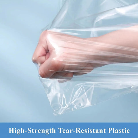 Beefy Storage Solutions Featuring Eighty Count Extra Large Reclosable Plastic Bags Measuring 16 X 18 Inches With Crisp Clear Air Tight Zip Lock Seal For Food Clothes And Travel Gear, showing a tear-resistant bag.