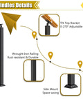 Step Up Your Game With These Next Level Wrought Iron Railing Spindles, Heavy Duty Floor Mount Posts, rust-resistant design.