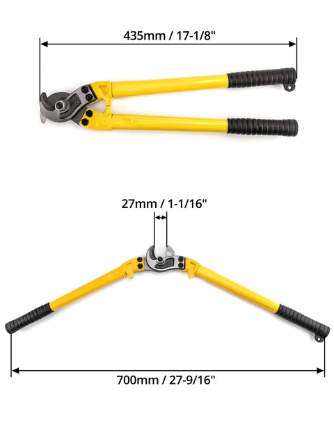 Beefy 18 Inch Heavy Duty Hardened Cable Cutter For Cutting Steel Wire Rope with stainless steel blades and ergonomic handle