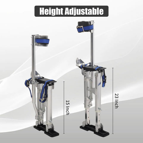Adjustable Drywall Stilts 15 To 23 Inches Aluminum Lift For Painting Finishing Pruning And Cleaning Built For Easy Maneuverability