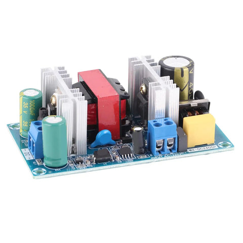 Compact 4A AC To DC Power Supply Module With 110 To 240V Input And 12V 50W Output Drop In Replacement For Industrial Control Equipment Overload And Short Circuit Protection Space Saving 89x49x26mm Design, angled PCB view