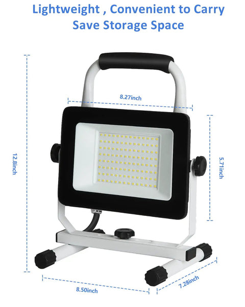 6000 Lumen LED Work Light With Stand Waterproof Flood Light 60W Adjustable Brightness 3000 And 6000 Lumens 10 Ft Power Cord