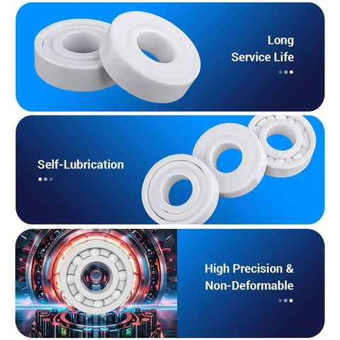zirconia ceramic bearings for high temperature, self-lubricating for durability