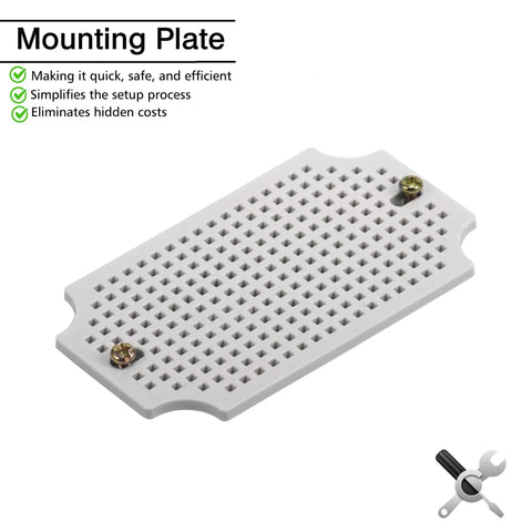 Junction Box With Mounting Plate For DIY Projects Clear Cover Plastic Enclosure IP67 Waterproof Dustproof 110x80x70mm 4.3x3.1x2.8 Inches Ideal For Home And Workshop mounting plate, ABS plastic, white, perforated